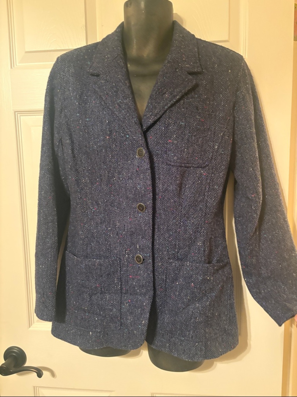 Liz Claiborne Classic Navy Tweed Women's Blazer Jacket Size 8